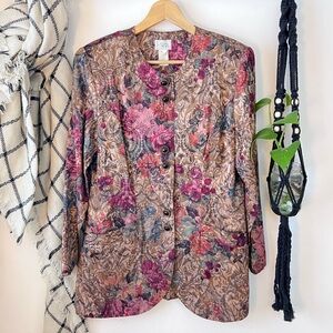 VTG 90s Casual Corner Floral Blazer